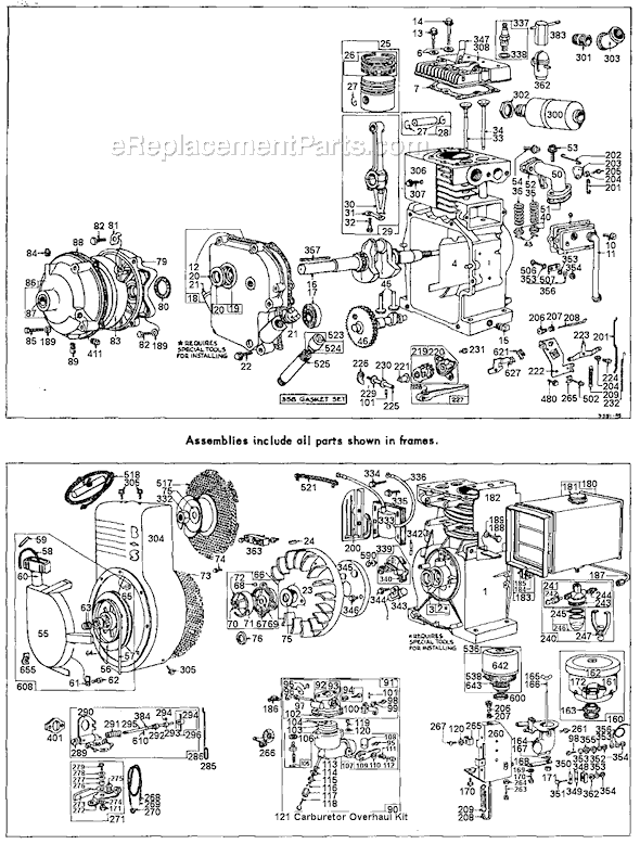 Page A Diagram and Parts List for 143300SERIES  Briggs and Stratton Engine